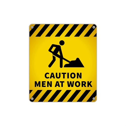 Construction Theme Men at Work Sign Transparent Sticker